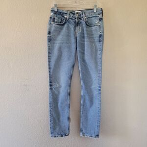 Citizens of Humanity Womens Jeans Size 25 Medium Wash Distressed Racer Mid Rise
